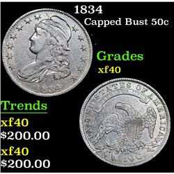 1834 Capped Bust Half Dollar 50c Grades xf