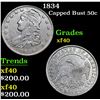 Image 1 : 1834 Capped Bust Half Dollar 50c Grades xf