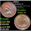 Image 1 : 1904 Indian Cent 1c Grades Choice+ Unc RB