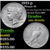 Image 1 : 1921-p Peace Dollar $1 Grades Unc Details