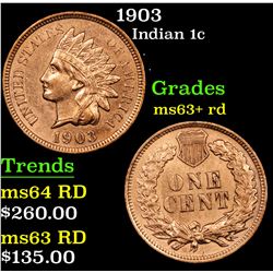 1903 Indian Cent 1c Grades Select+ Unc RD