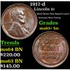 Image 1 : 1917-d Lincoln Cent 1c Grades Select+ Unc BN