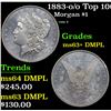 Image 1 : 1883-o/o Top 100 Morgan Dollar $1 Grades Select Unc+ DMPL