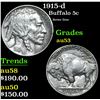 Image 1 : 1915-d Buffalo Nickel 5c Grades Select AU