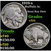 Image 1 : 1919-s Buffalo Nickel 5c Grades vf+