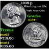 Image 1 : 1938-p Washington Quarter 25c Grades Choice+ Unc