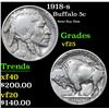 Image 1 : 1918-s Buffalo Nickel 5c Grades vf+