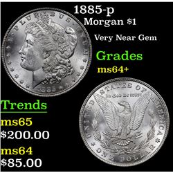 1885-p Morgan Dollar $1 Grades Choice+ Unc