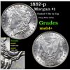 Image 1 : 1887-p Morgan Dollar $1 Grades Choice+ Unc