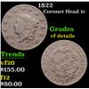 Image 1 : 1822 Coronet Head Large Cent 1c Grades vf details