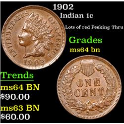 1902 Indian Cent 1c Grades Choice Unc BN