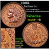 Image 1 : 1905 Indian Cent 1c Grades Select+ Unc RB