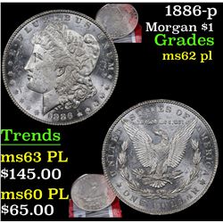 1886-p Morgan Dollar $1 Grades Select Unc PL