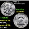 Image 1 : 1954-s Franklin Half Dollar 50c Grades Choice Unc FBL