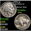 Image 1 : 1921-p Buffalo Nickel 5c Grades xf