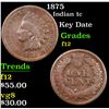 Image 1 : 1875 Indian Cent 1c Grades f, fine