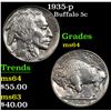 Image 1 : 1935-p Buffalo Nickel 5c Grades Choice Unc