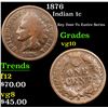 Image 1 : 1876 Indian Cent 1c Grades vg+