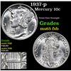 Image 1 : 1937-p Mercury Dime 10c Grades GEM FSB