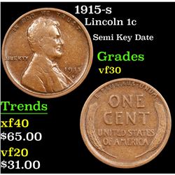 1915-s Lincoln Cent 1c Grades vf++