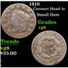 Image 1 : 1819 Coronet Head Large Cent 1c Grades vg, very good