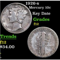 1926-s Mercury Dime 10c Grades f, fine