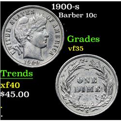 1900-s Barber Dime 10c Grades vf++