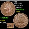 Image 1 : 1865 Indian Cent 1c Grades vf++