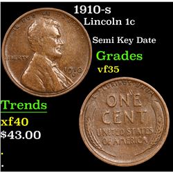 1910-s Lincoln Cent 1c Grades vf++