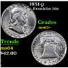 Image 1 : 1951-p Franklin Half Dollar 50c Grades Select+ Unc