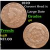 Image 1 : 1820 Coronet Head Large Cent 1c Grades g+