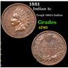 Image 1 : 1881 Indian Cent 1c Grades xf
