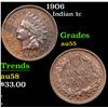 Image 1 : 1906 Indian Cent 1c Grades Choice AU