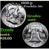 Image 1 : 1959-p Franklin Half Dollar 50c Grades Select+ Unc