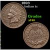 Image 1 : 1893 Indian Cent 1c Grades xf