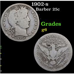 1902-s Barber Quarter 25c Grades g+