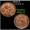 Image 1 : 1945-d Lincoln Cent 1c Grades Gem+ Unc RB