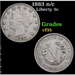 1883 n/c Liberty Nickel 5c Grades vf++