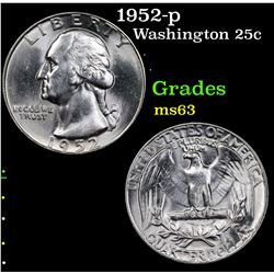 1952-p Washington Quarter 25c Grades Select Unc