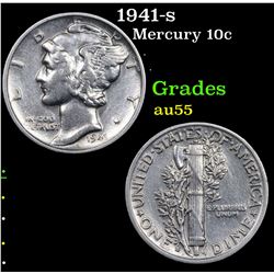 1941-s Mercury Dime 10c Grades Choice AU