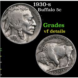 1930-s Buffalo Nickel 5c Grades vf details