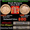 Image 1 : Mixed small cents 1c McDonald's wrapper shotgun roll, 1916-d Wheat Cent, 1898 Indian Cent other end