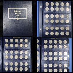 Near Complete Jefferson Nickel book 1938-2000,167 coins . .