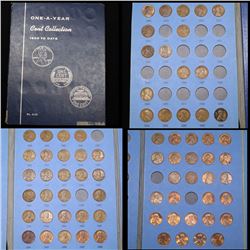 Partial Lincoln cent book 1909-1993 72 coins .