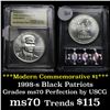 Image 1 : 1998-s Black Patriots Modern Commem Dollar $1 Graded ms70, Perfection by USCG