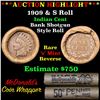 Image 1 : ***Auction Highlight*** Indian 1c Shotgun Roll, 1909 end, KEY date 's' mint other, Wow! . . (fc)