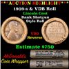 Image 1 : **Auction Highlight** Lincoln Wheat cent 1c orig roll, 1909-s one end,  VDB rev other end, WOW! (fc)