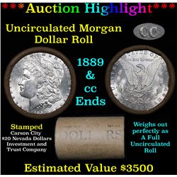 ***Auction Highlight*** 1889 & CC Uncirculated Morgan Dollar Shotgun Roll . . (fc)