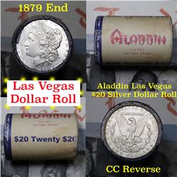 ***Auction Highlight*** Full Morgan/Peace Aladdin Hotel silver $1 roll $20, 1879 & cc ends (fc)