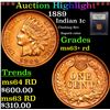 Image 1 : ***Auction Highlight*** 1889 Indian Cent 1c Graded Select+ Unc RD By USCG (fc)